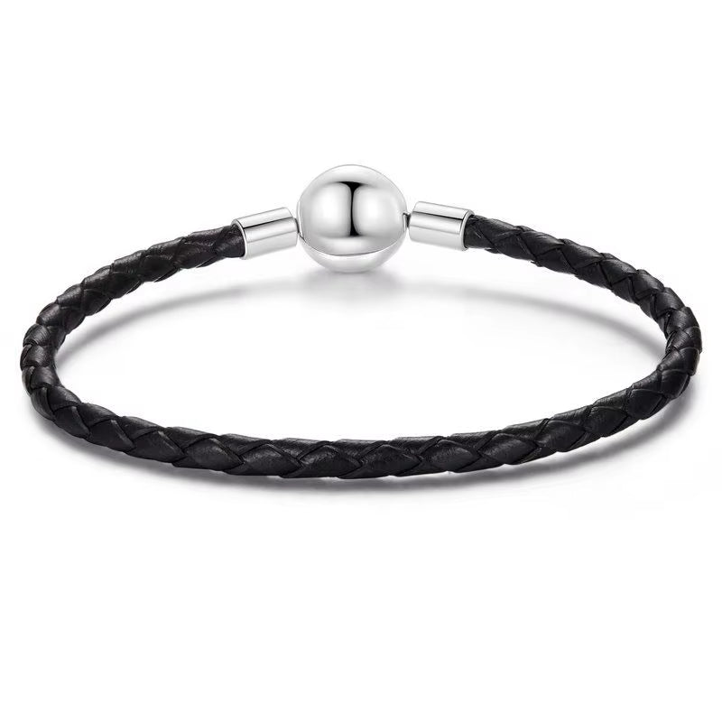 925 Sterling Silver Bracelet – Barrel Snap Clasp, Cubic Zirconia, Bangle Bracelet, Chain Bracelet, Charm, Sizes 17–21