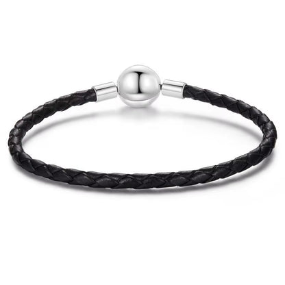 925 Sterling Silver Bracelet – Barrel Snap Clasp, Cubic Zirconia, Bangle Bracelet, Chain Bracelet, Charm, Sizes 17–21