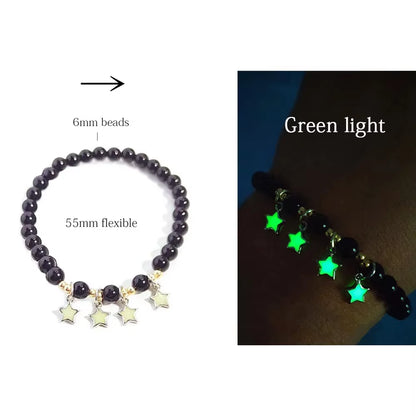 Natural Stone Bracelet Yoga Healing Luminous Glow in the Dark Bracelet Lotus Charm Beads Bracelet for Men Women Prayer Buddhism