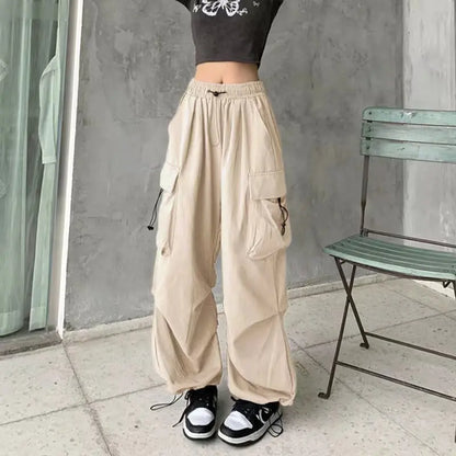 2024 Women Casual Joggers Tech Pants Solid Low Waist Pants Drawstring