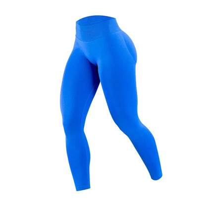 Pantalones de yoga para mujer, cintura alta, color melocotón, color liso