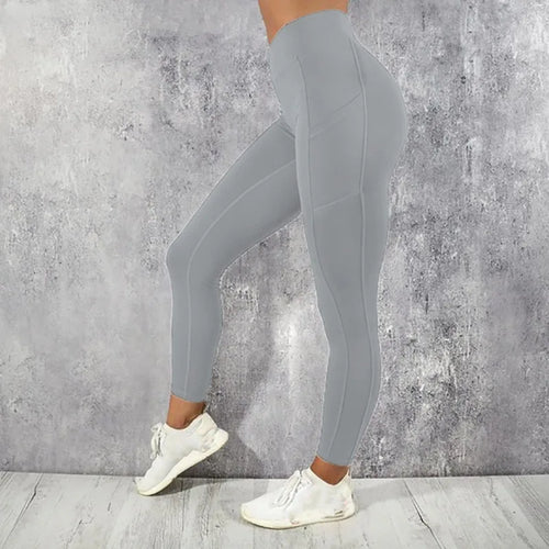 Leggings de yoga y fitness para mujer, de cintura alta, con bolsillo, para entrenamiento en el gimnasio