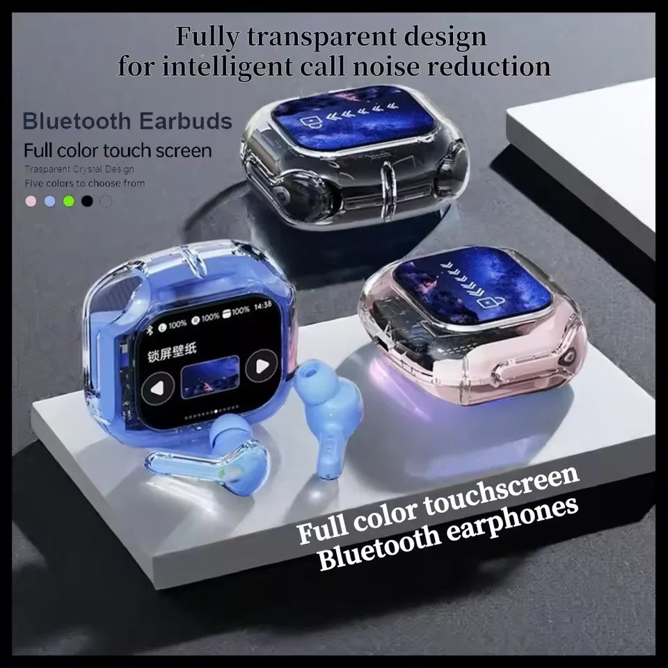 TWS Bluetooth headset ANC wireless earphones LED screen noise