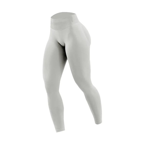 Pantalones de yoga para mujer, cintura alta, color melocotón, color liso