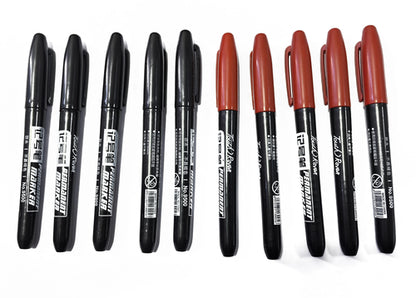 6 PCS Permanent Marker Pen Manga Drawing Markers Black Blue Red