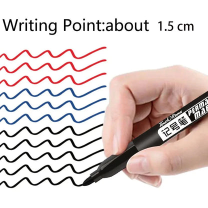 6 PCS Permanent Marker Pen Manga Drawing Markers Black Blue Red