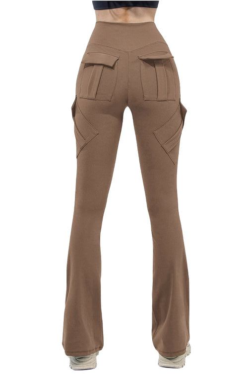 Leggings de yoga elásticos de pierna ancha para mujer, más nuevos, con sensación de desnudez