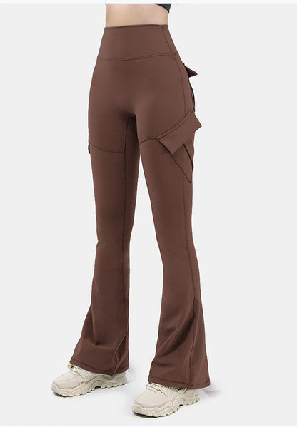 Leggings de yoga elásticos de pierna ancha para mujer, más nuevos, con sensación de desnudez