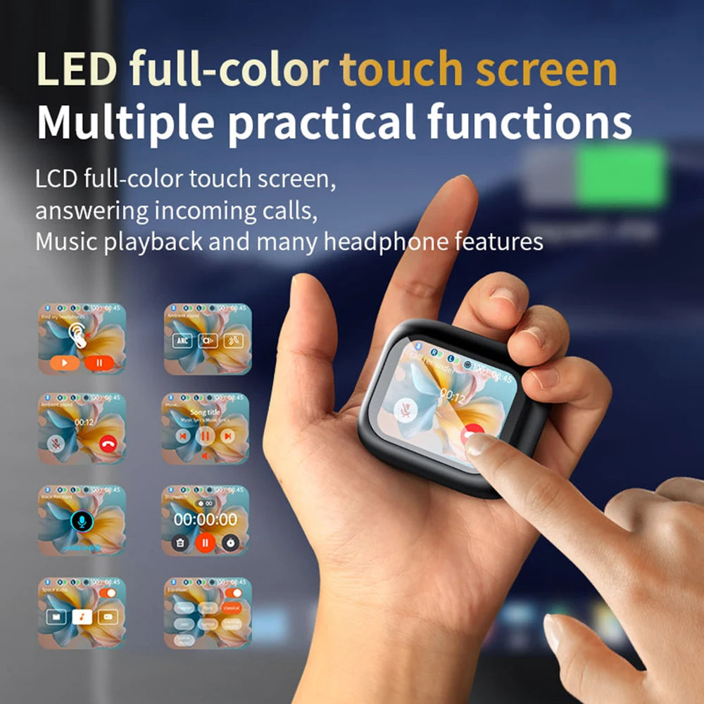 New Full Touch Screen Headphones ANC Bluetooth 5.4 Noise Cancelling