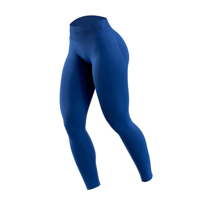 Pantalones de yoga para mujer, cintura alta, color melocotón, color liso