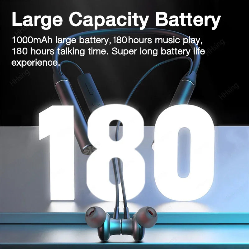 Wireless Headphones Neckband Bluetooth Earphone With Microphone Long