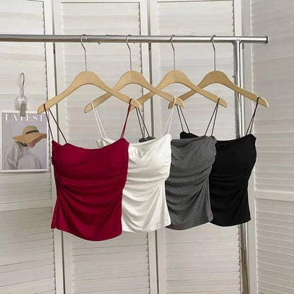 Nuevo top halter para mujer, estilo coreano de verano, tendencia de moda incorporada