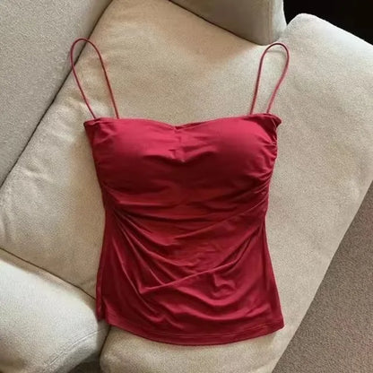 Nuevo top halter para mujer, estilo coreano de verano, tendencia de moda incorporada