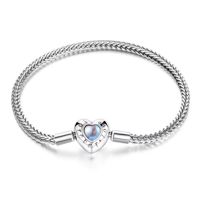 925 Sterling Silver Bracelet – Barrel Snap Clasp, Cubic Zirconia, Bangle Bracelet, Chain Bracelet, Charm, Sizes 17–21