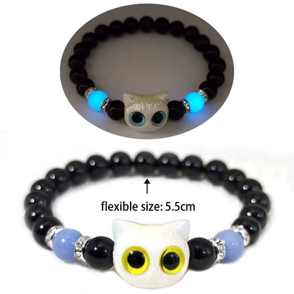 Natural Stone Bracelet Yoga Healing Luminous Glow in the Dark Bracelet Lotus Charm Beads Bracelet for Men Women Prayer Buddhism